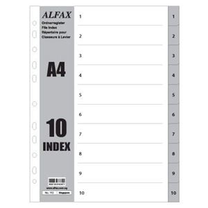 Picture of 1-10 PVC White File Dividers